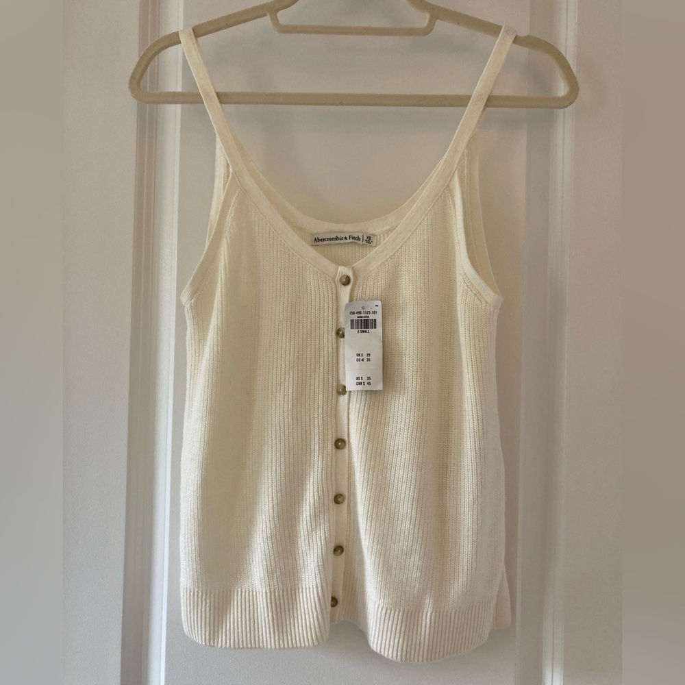 Abercrombie white button up tank
